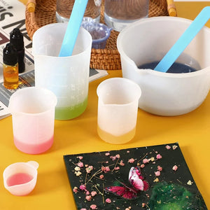 Silicone Resin Measuring Cups Kit 100Ml 250Ml 600Ml