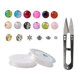 Crackle Glass Beads Metal Spacer Beads Elastic Thread DIY Tool