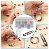 Crackle Glass Beads Metal Spacer Beads Elastic Thread DIY Tool