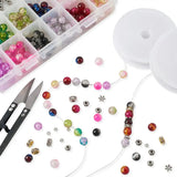 Crackle Glass Beads Metal Spacer Beads Elastic Thread DIY Tool