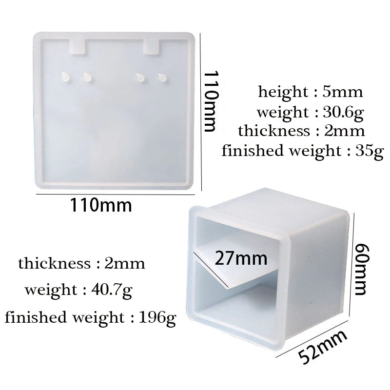 Square Jewelry Display Board Resin Mold Bracelet Earring Rack Silicone Mold