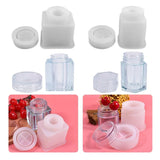 Crystal Epoxy Resin Mold DIY Crafts Tool with Lid Silicone Mould