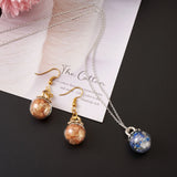 Gemstone Bead & Glass Globe Pendant Making Kit - DIY Jewelry Craft Supplies