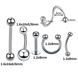 Body Piercing Kit with Forceps Needles Clamps Jewelry Set