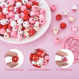 Valentines Wooden Beads Kit with Heart Charms & Jute Cord