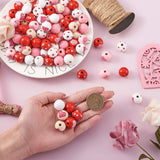 Valentines Wooden Beads Kit with Heart Charms & Jute Cord