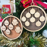 Wooden Christmas Bell Set for Couple Personalized Gift