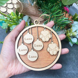 Wooden Christmas Bell Set for Couple Personalized Gift