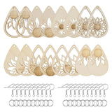 Wooden Earrings Jewelry Diy Sunflower Water Drop Set