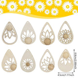 Wooden Earrings Jewelry Diy Sunflower Water Drop Set