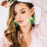 Wooden Earrings Jewelry Diy Sunflower Water Drop Set