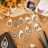 Wooden Earrings Jewelry Diy Sunflower Water Drop Set
