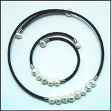 Fresh Water Pearl Choker Necklace Set with Bracelets