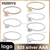 S925 Silver Bracelet LoveLetter Diamond Pendant Romantic Sweet Gift