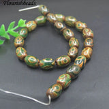 10x14mm Eye Veins Agate Tube Beads Antique Bronze Retro Necklace Jewelry Making