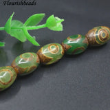 10x14mm Eye Veins Agate Tube Beads Antique Bronze Retro Necklace Jewelry Making
