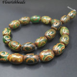 10x14mm Eye Veins Agate Tube Beads Antique Bronze Retro Necklace Jewelry Making