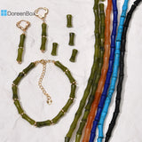 Bamboo-shaped Gemstone Beads for DIY Jewelry, 12x5mm, Multicolor