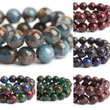 6/8/10mm Red Lake Cloisonne Round Stone Beads for Jewelry Making