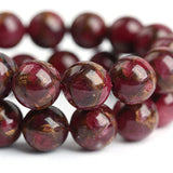 6/8/10mm Red Lake Cloisonne Round Stone Beads for Jewelry Making
