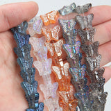 63PCS Butterfly Glass Bead Charms for Jewelry Making