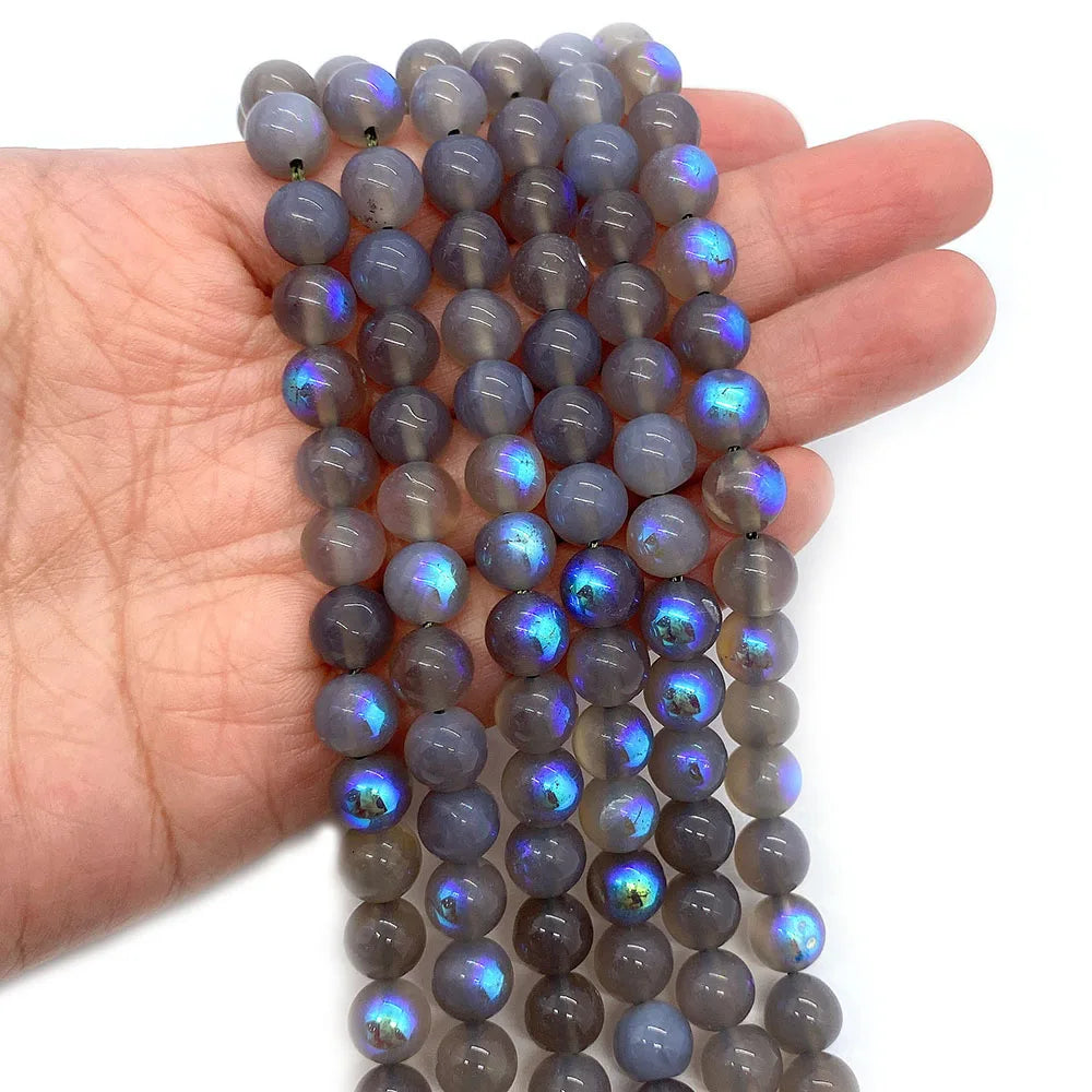 Labradorite Stone Beads Strand 6mm 8mm 10mm DIY Necklace