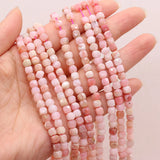 5mm Pink Opal Faceted Square Beads for DIY Jewelry Making