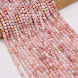 5mm Pink Opal Faceted Square Beads for DIY Jewelry Making