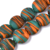 Colorful Frosted Lampwork Stripe Beads Flat Round Spacer Beads