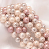 8mm Round Shell Pearl Bead Strands Mixed for Jewelry Making DIY