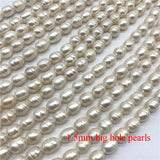High Luster 10MM Rice Pearl with Big Hole for Jewelry Making