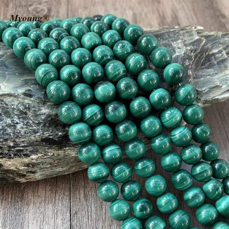 High Smooth Round Malachite Beads Stone for Jewelry Making