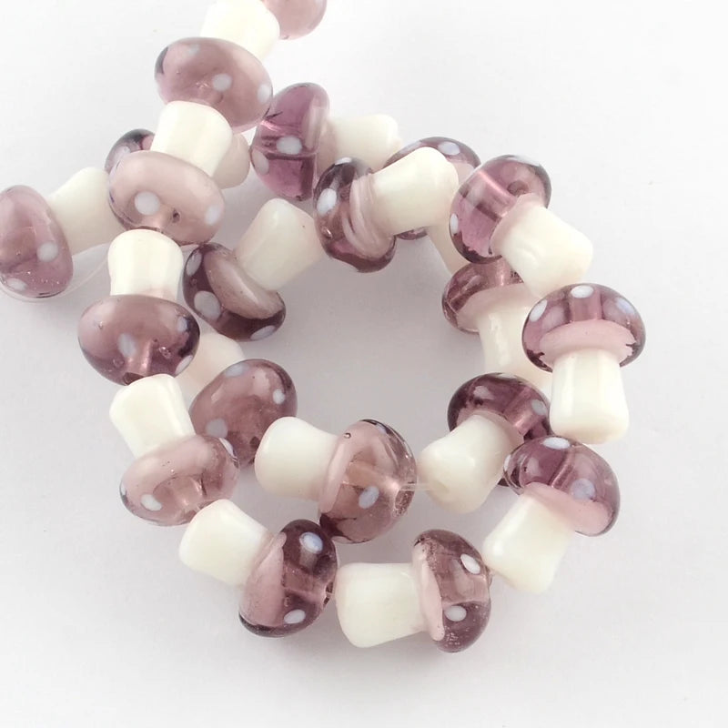 Strand Mushroom Lampwork Beads Mixed Loose Beads for DIY Jewelry Making