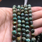 Natural African Turquoised Beads 4-12mm Round Spacer Stones