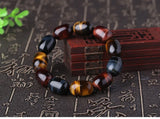Tiger's Eye Stone Bead Bracelet Barrel Bead Hand String 11x16mm 13x18mm