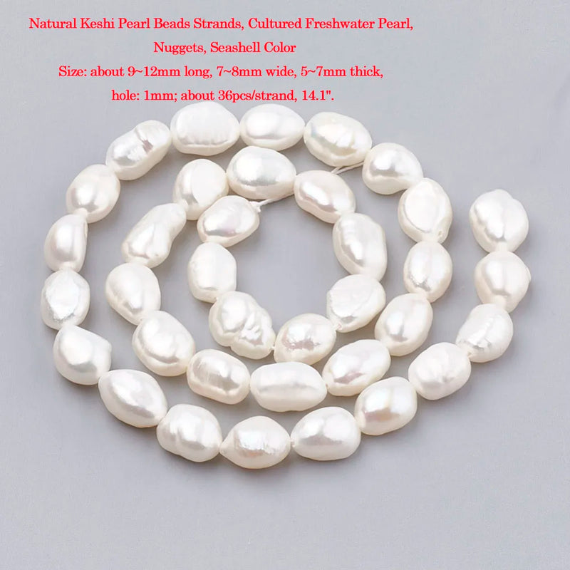 Natural Keshi Baroque Pearl Beads Strand for DIY Necklace Pendant