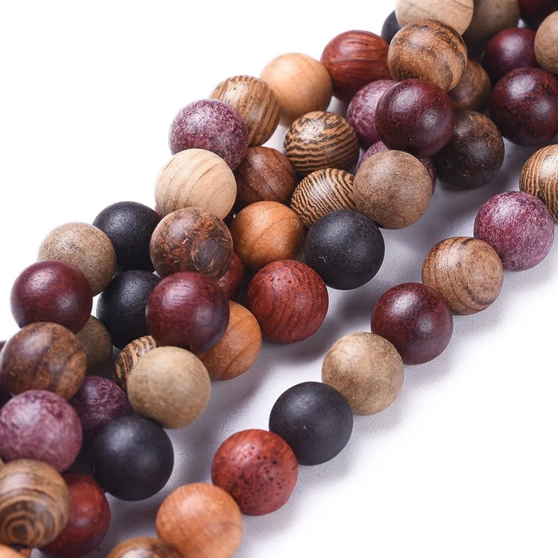 Natural Wood Beads Colorful Round Balls Bulk DIY Jewelry 4mm 6mm 10mm
