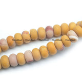5x8mm Yellow Mookaite Gemstone Matte Rondelle Beads