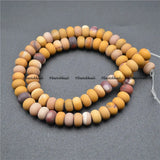 5x8mm Yellow Mookaite Gemstone Matte Rondelle Beads