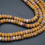 5x8mm Yellow Mookaite Gemstone Matte Rondelle Beads
