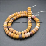5x8mm Yellow Mookaite Gemstone Matte Rondelle Beads