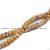 5x8mm Yellow Mookaite Gemstone Matte Rondelle Beads