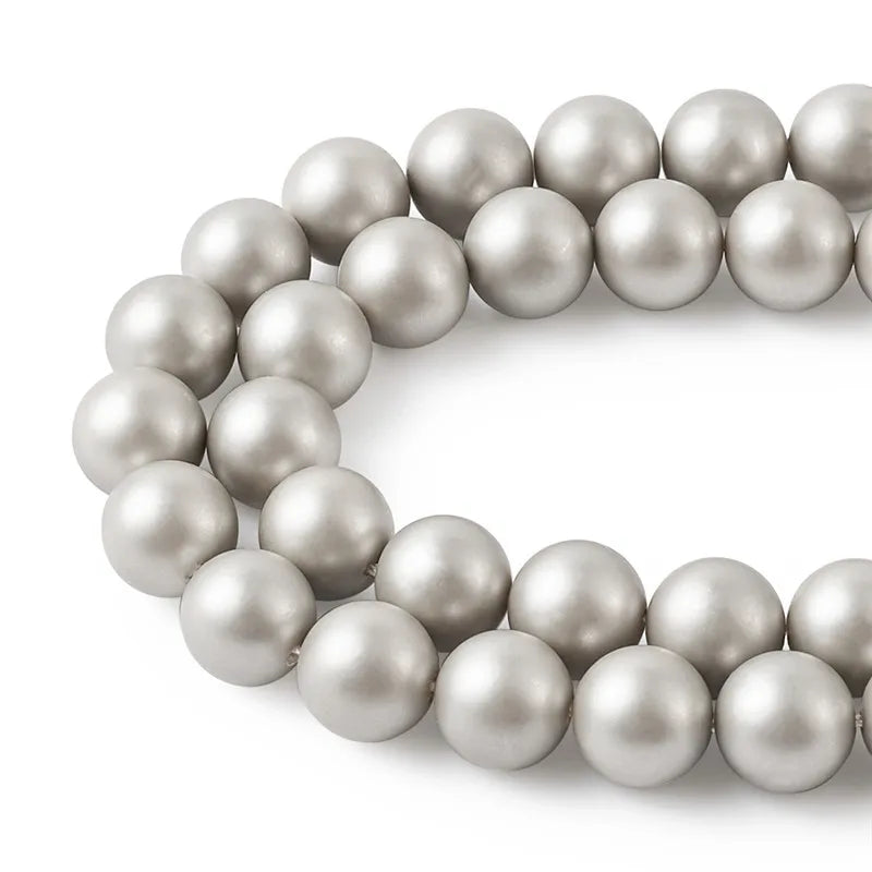 Frosted Shell Pearl Beads 4-12mm Loose Spacer for Jewelry Making DIY Accessories