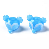 Sky Fox Bumpy Lampwork Beads Pink Cat Dog Beads DIY