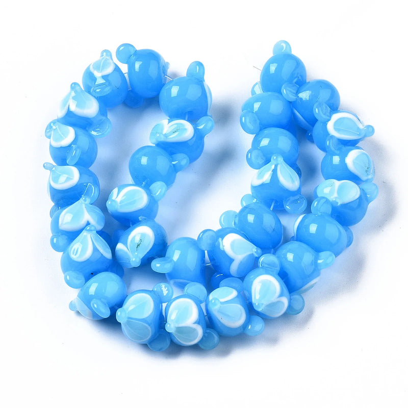Sky Fox Bumpy Lampwork Beads Pink Cat Dog Beads DIY
