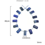 Natural Stone Lapis Lazuli Cross-Hole Beads DIY Jewelry