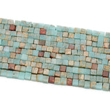 Natural Stone Square Beads Snake Skin 4/5/6mm Lot