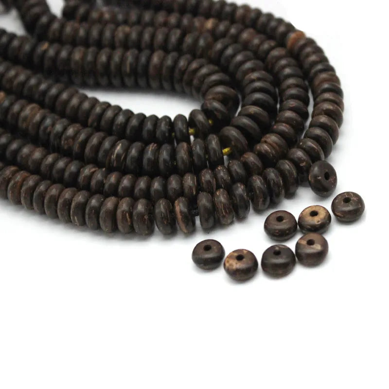 Coconut Shell Round Wood Beads Spacers Charms for DIY Jewelry Making