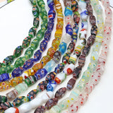 Colorful Broken Flower Glass Beads Faceted Cut DIY Jewelry Necklace Bracelet