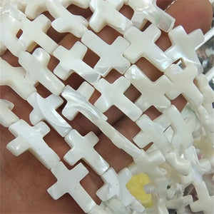 Natural Shell Beads Mother of Pearl Cross Shell Strings 8x10mm 10x10mm 13x18mm